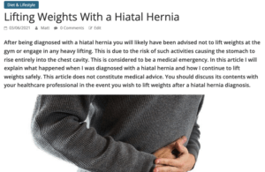 Lifting Weights With a Hiatal Hernia